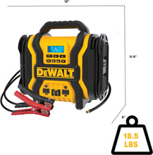 Load image into Gallery viewer, DEWALT DXAEPS14-Type2 2000 Peak Battery Amp 12V Automotive Battery Booster Jump Starter/Power Station with 500 Watt AC Power Inverter, 120 PSI Digital Compressor, and 15W USBa Ports, 25W USBc Port