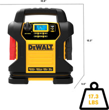 Load image into Gallery viewer, DEWALT DXAEJ14 Digital Portable Power Station Jump Starter - 1600 Peak Amps with 120 PSI Compressor, AC Charging Cube, 15W USB-A and 25W USB-C Power for Electronic Devices
