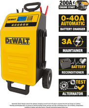 Load image into Gallery viewer, DEWALT DXAEC200 DXAE200 Professional 40-Amp Rolling Battery Charger and 3-Amp Maintainer with 200-Amp Engine Start