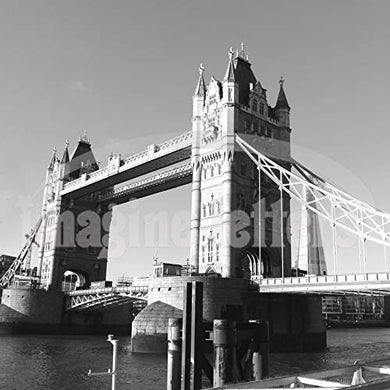Imagine Letters London's Tower Bridge Over The River Thames. Art Print 12 X 12 - with Optional Frame 18 X18. - MCA supply