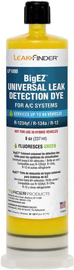 LEAKFINDER LF1800 BIGEZ Automotive Universal Air Conditioner Refrigerant Leak Detection Dye, Services R134a, R-1234yf Systems, (1) 8oz AC Fluorescent Dye Bottles, Made in USA - MCA supply