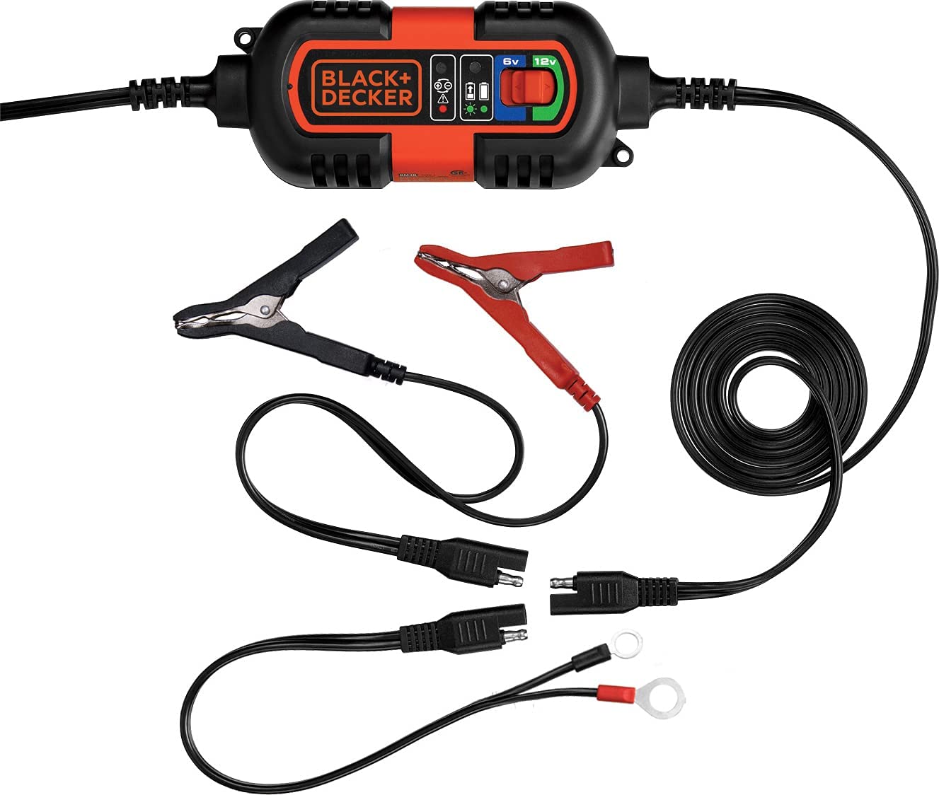 BLACK+DECKER BC15BD Fully Automatic 15 Amp 12V Bench Battery  Charger/Maintainer with 40A Engine Start, Alternator Check, Cable Clamps